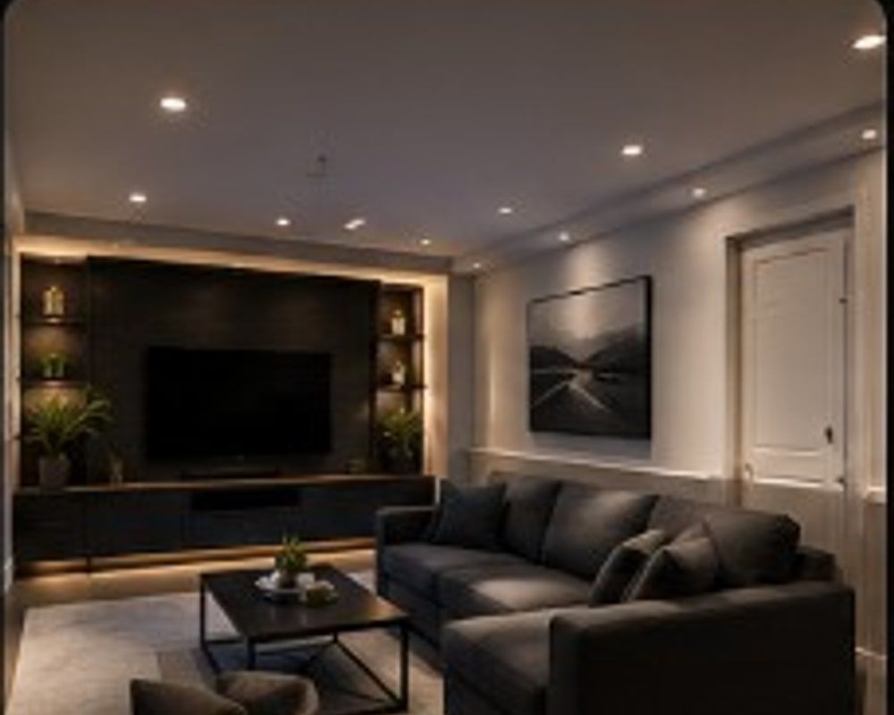 Finished basement remodeling project